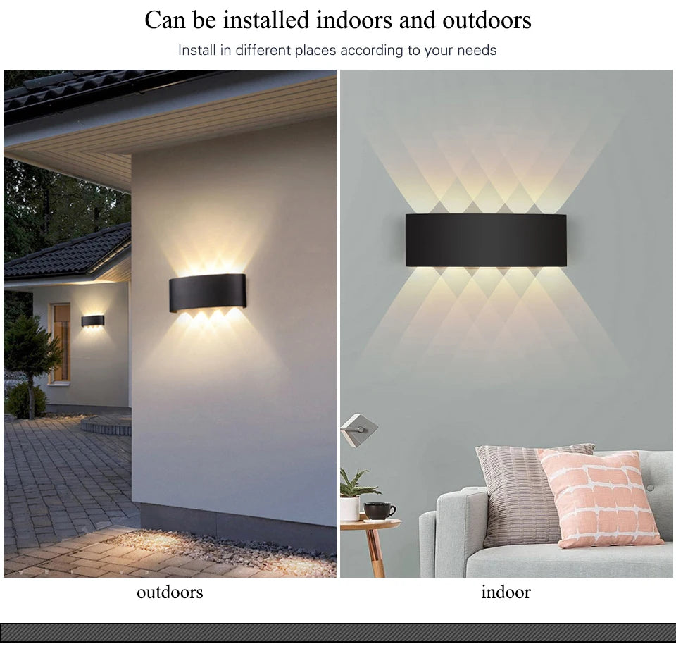 Up & Down LED Wall Light – Indoor & Outdoor Waterproof