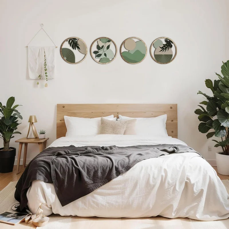 Bohemian Geometric Wall Art Set (4 Pieces)