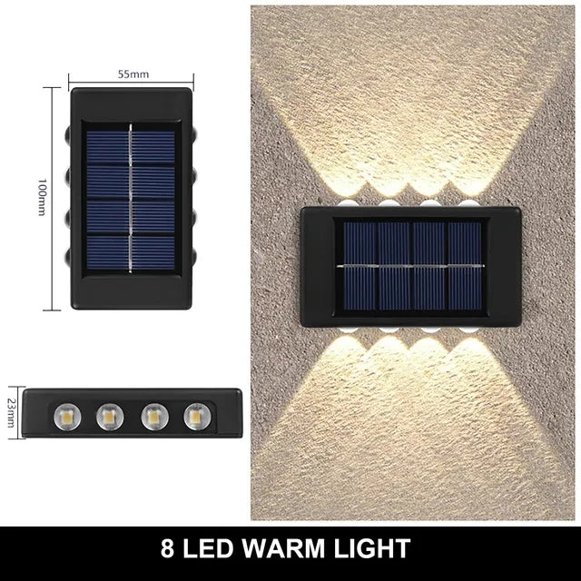 Solar Outdoor Wall Lamp – Warm White Waterproof