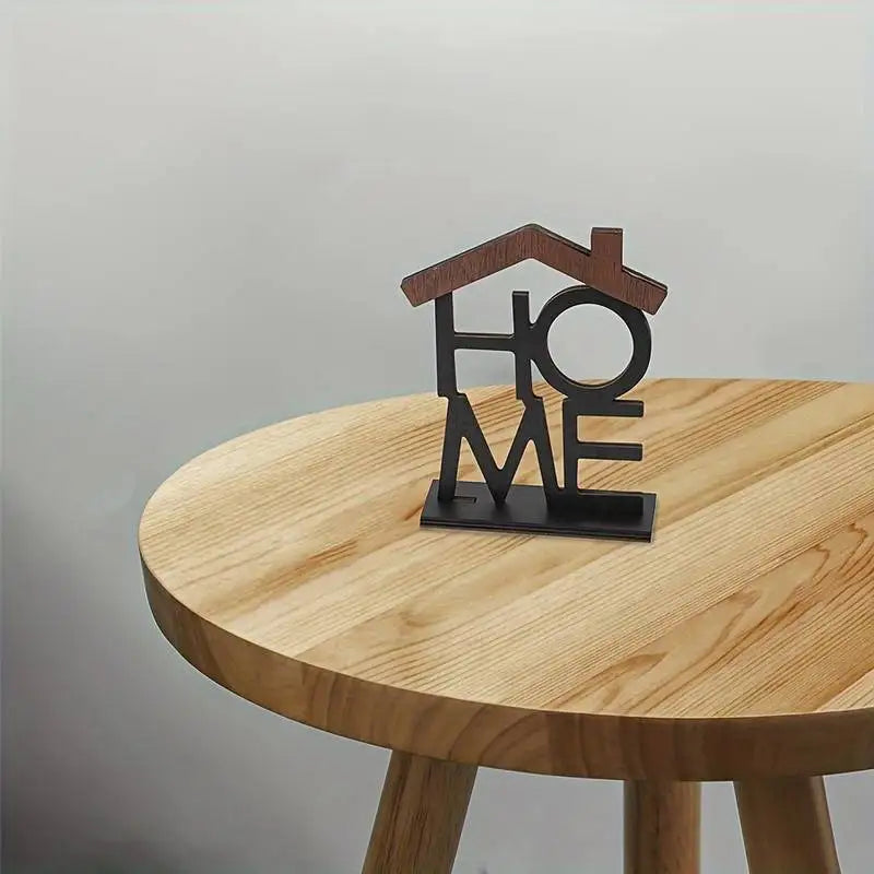 Wooden House-Shaped Desktop Ornament