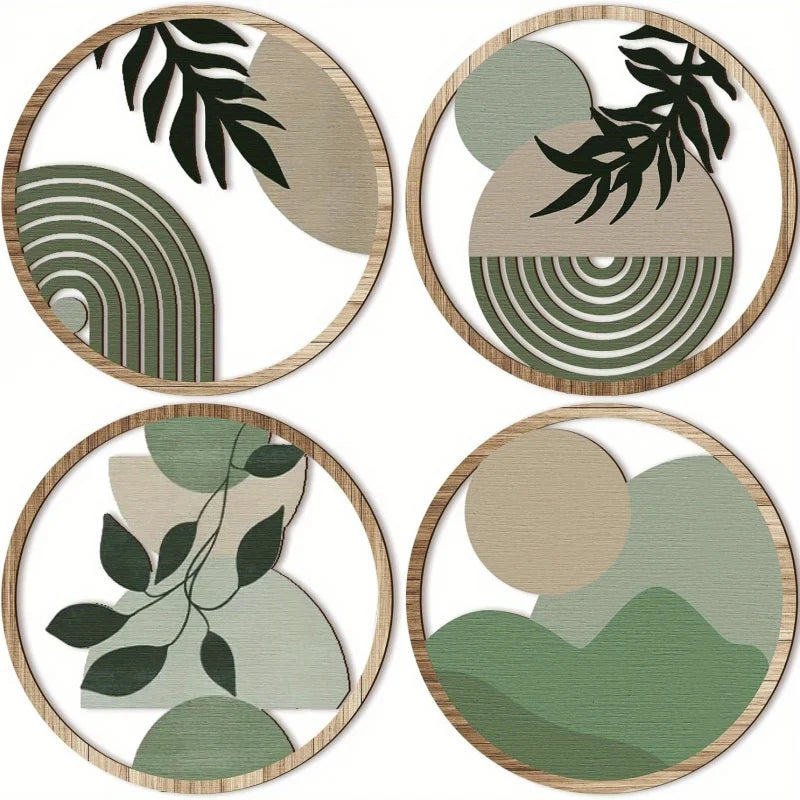Bohemian Geometric Wall Art Set (4 Pieces)