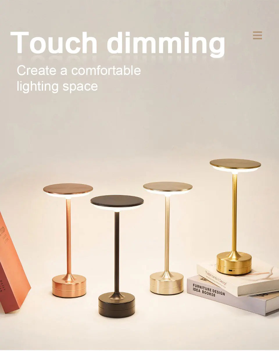 LED Touch Sensor Table Lamp – USB Rechargeable