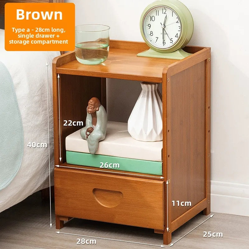 Simple Solid Wood Bedside Storage Cabinet