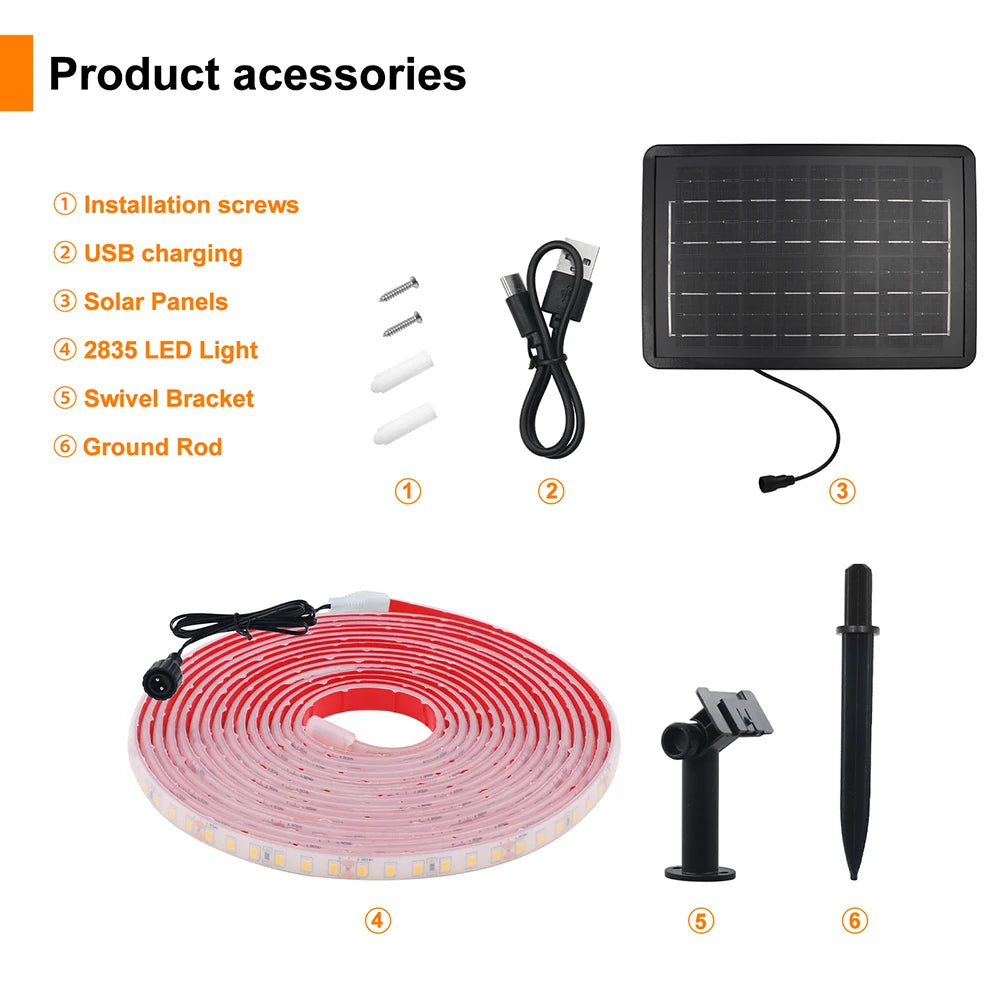 Solar Waterproof Outdoor LED Strip Light