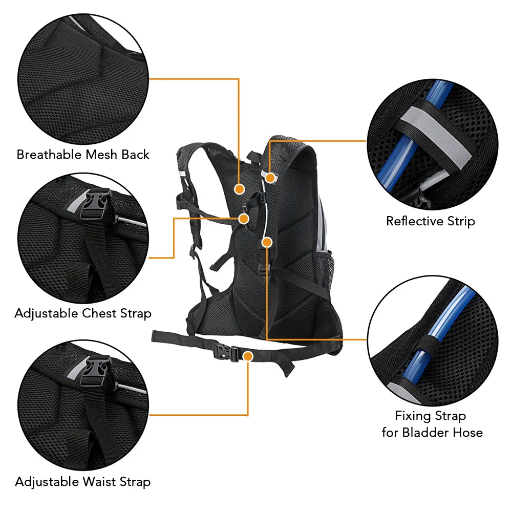 8L Reflective Cycling Hydration Backpack