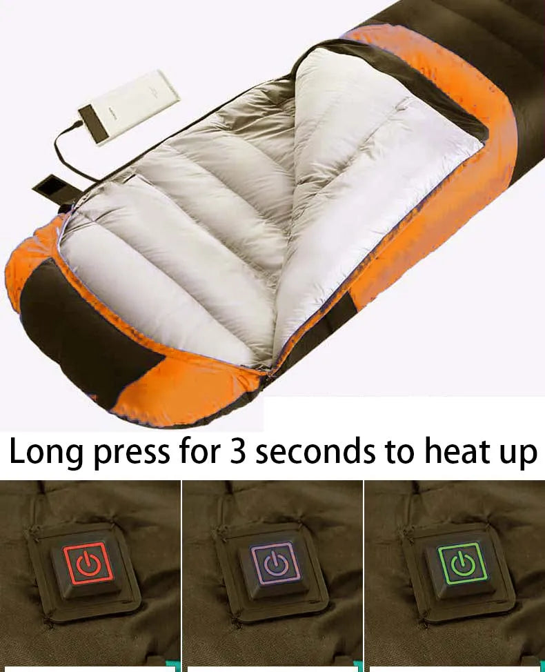 USB Heated Down Cotton Sleeping Bag