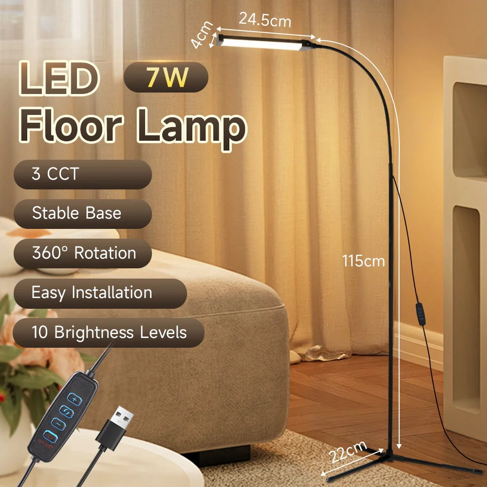 Dimmable LED Floor Lamp for Bedroom & Study