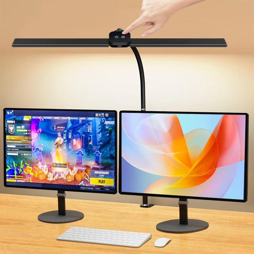 Clamp LED Desk Lamp for Dual Monitor Setup