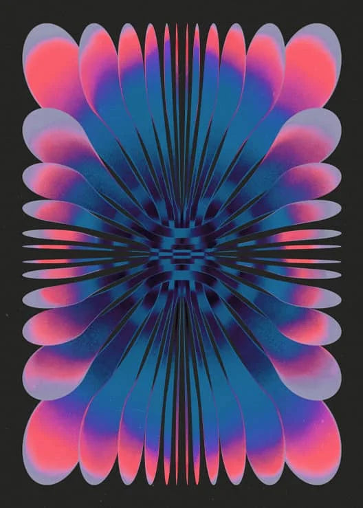 Abstract Futurism Dark Colourful Character Wall Art