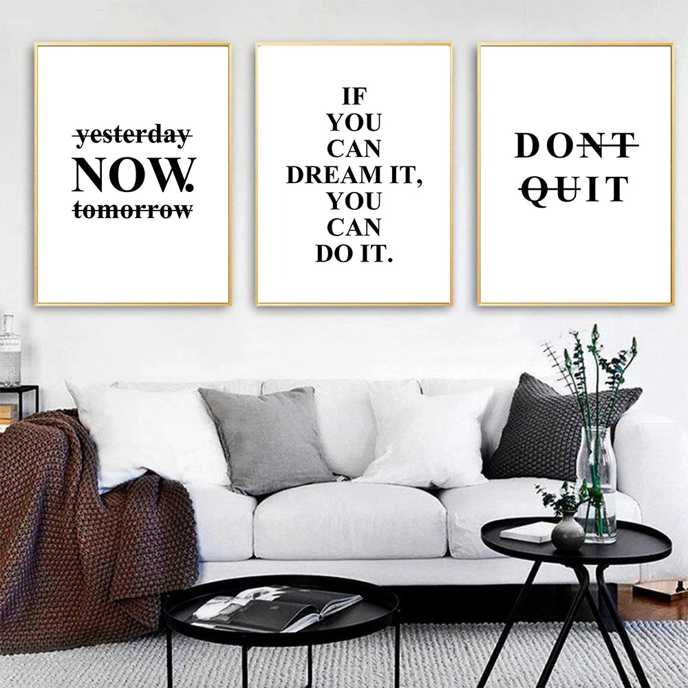 Motivational Quotes Canvas Wall Art Poster