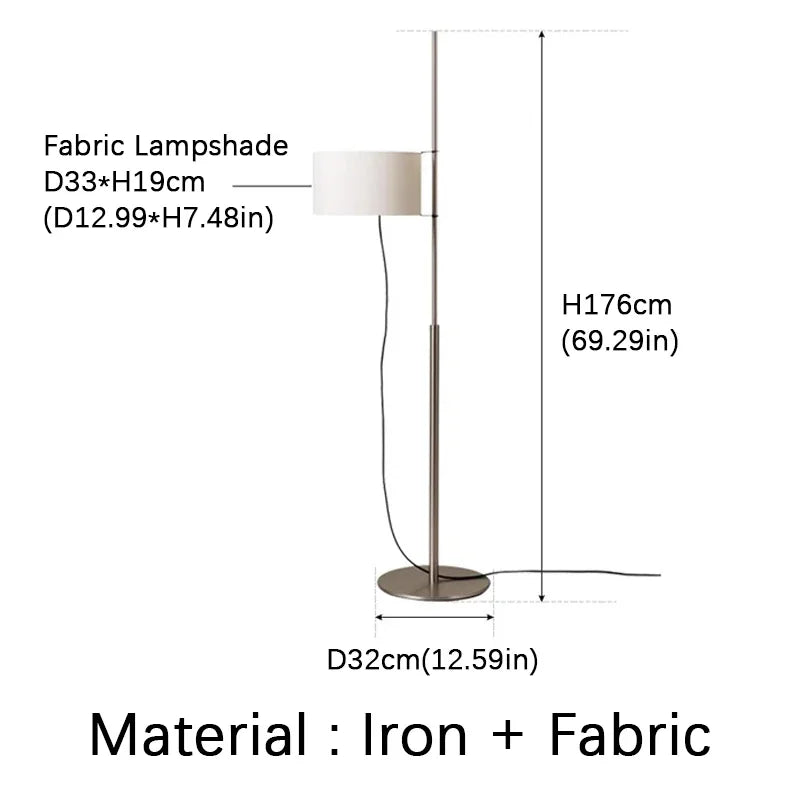 Japanese Retro Fabric Adjustable Floor Lamp