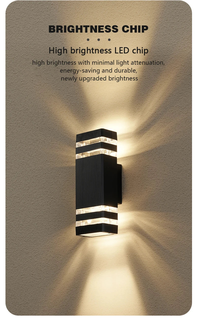 Modern LED Outdoor Courtyard Wall Lamp – Waterproof