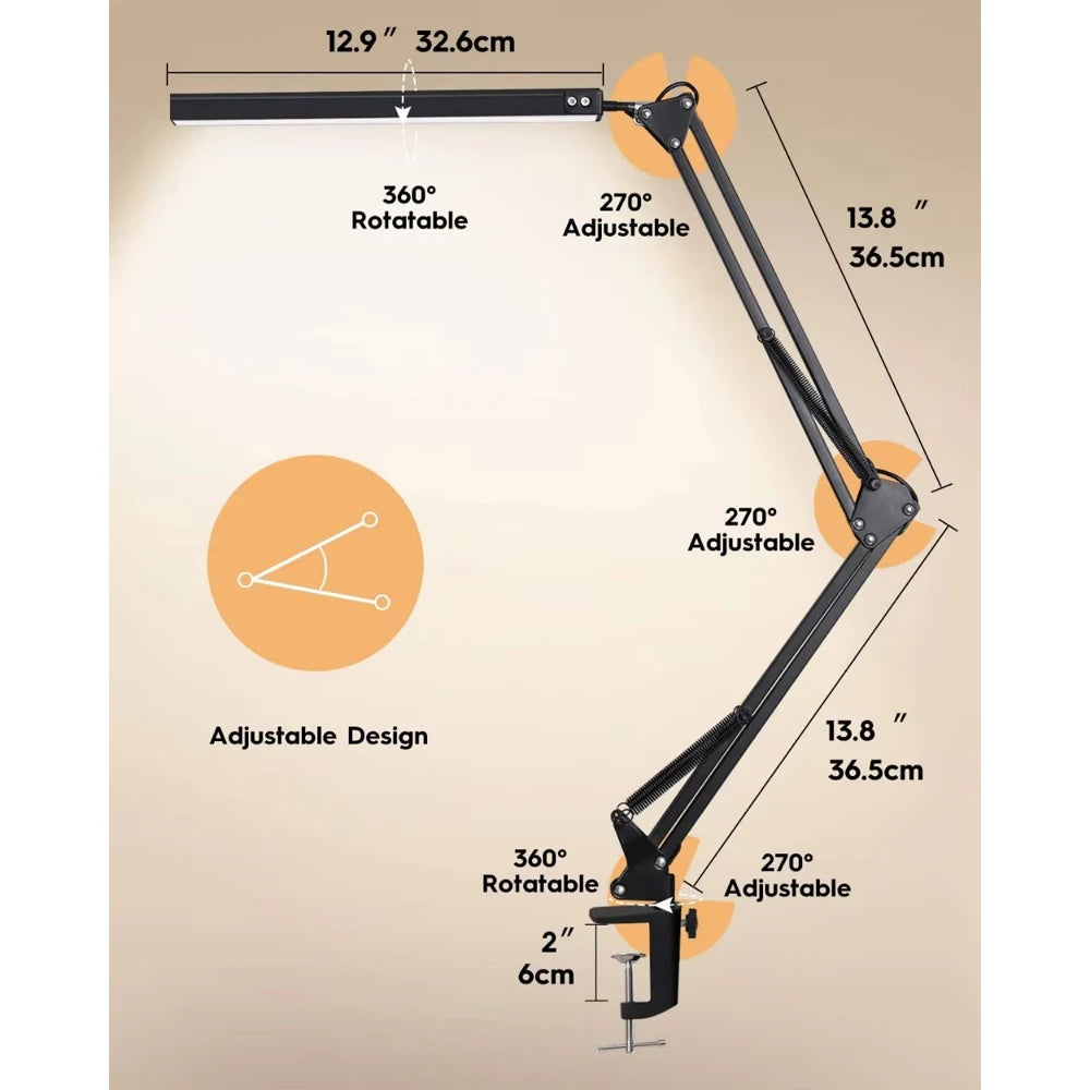 Rocker Arm LED Desk Lamp – 10 Brightness Levels