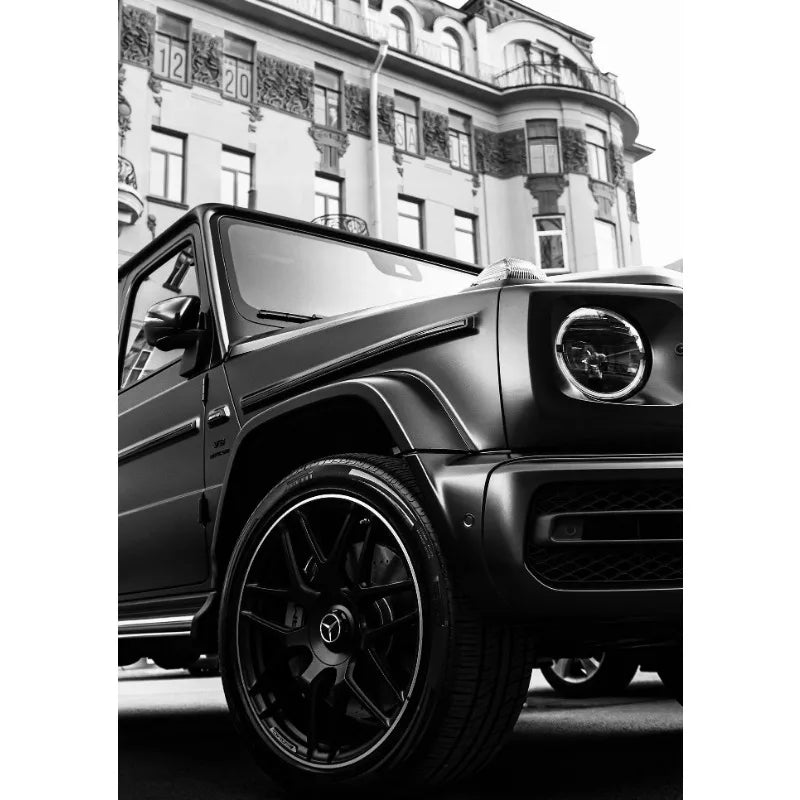 Modern Black & White Luxury Car Canvas Wall Art