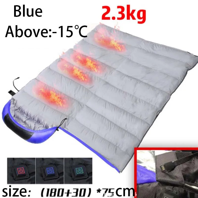 USB Heated Down Cotton Sleeping Bag