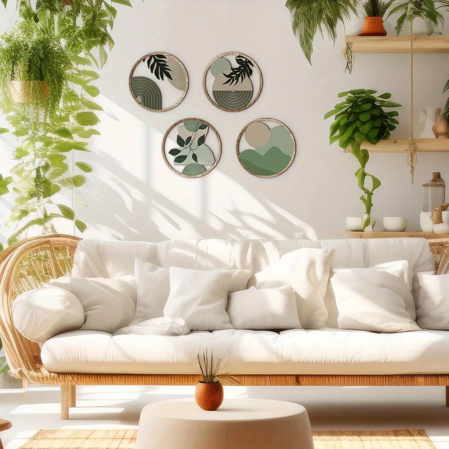 Bohemian Geometric Wall Art Set (4 Pieces)
