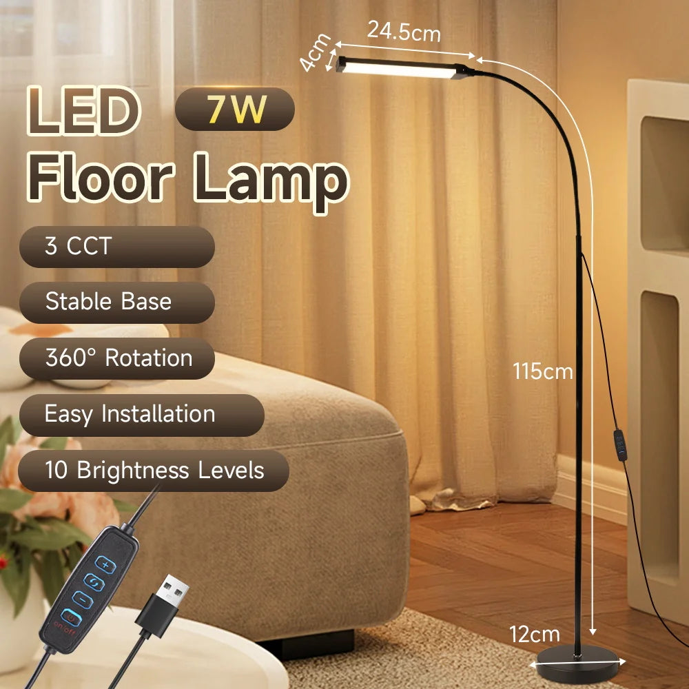 Dimmable LED Floor Lamp for Bedroom & Study