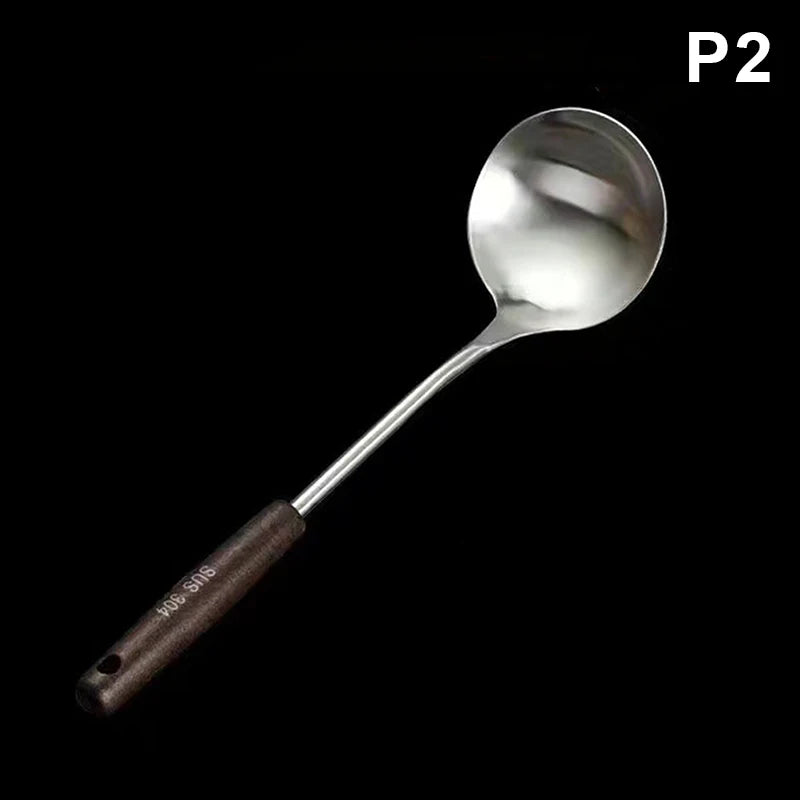 Iron Wok Spatula & Ladle Kitchen Tool Set