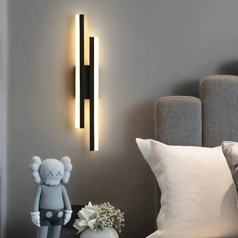 LED Bedroom Wall Sconce – Copper Pipe Acrylic Shade