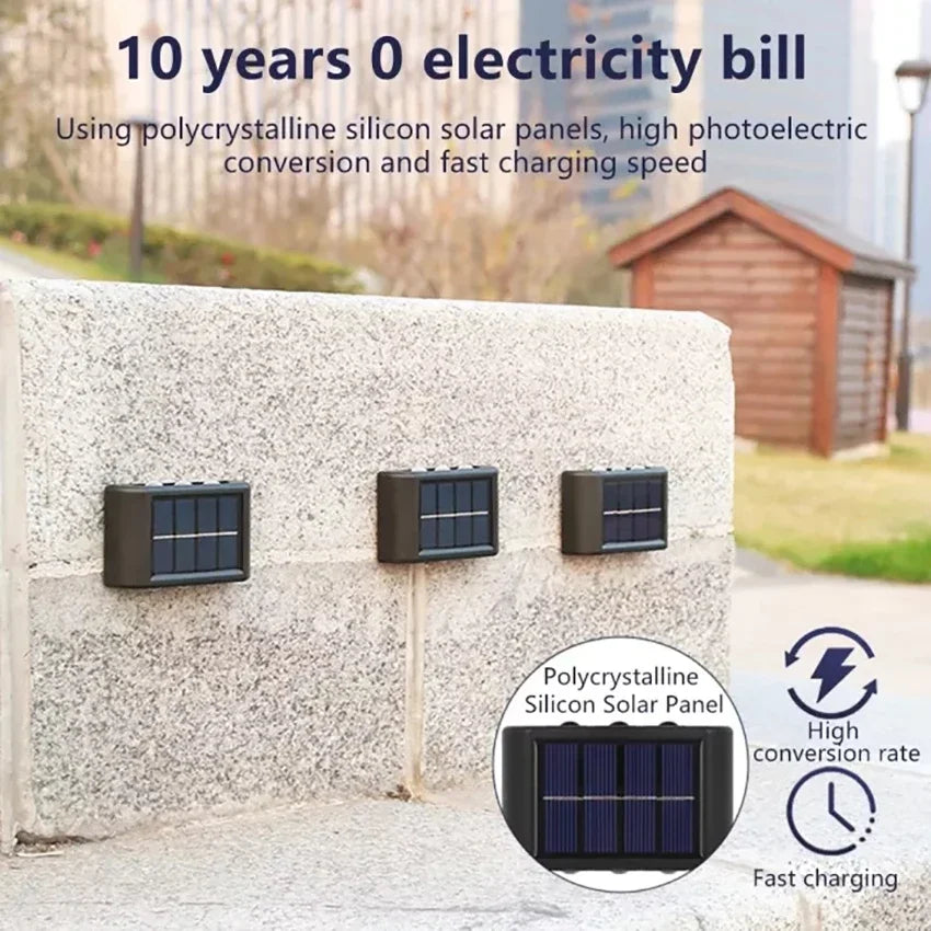 Solar Outdoor Wall Lamp – Warm White Waterproof