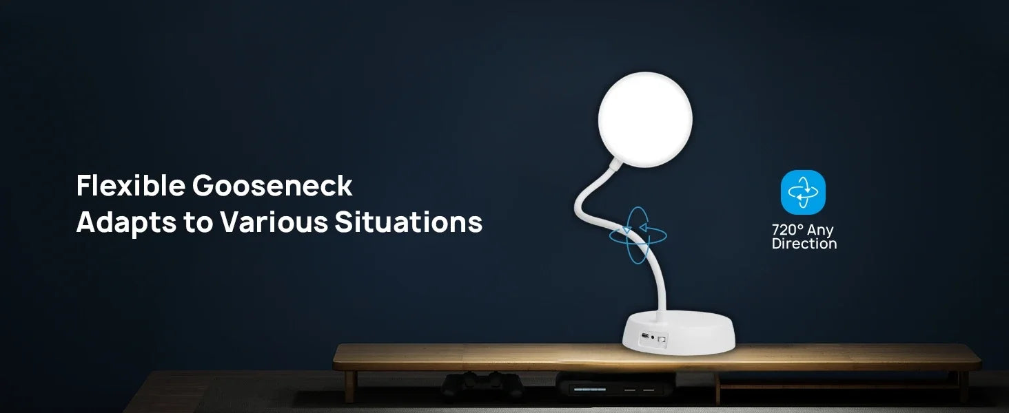 USB Gooseneck LED Desk Lamp – 3 Brightness