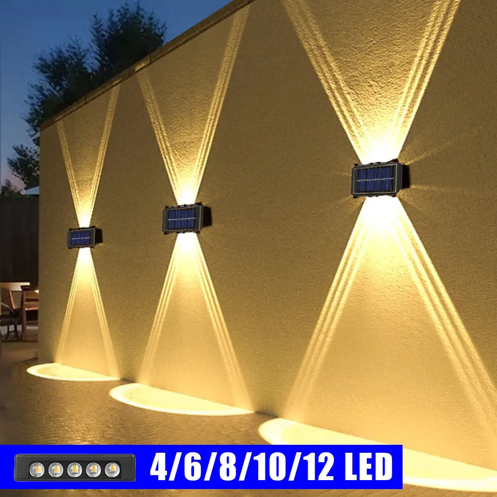 Solar Outdoor Wall Lamp – Warm White Waterproof