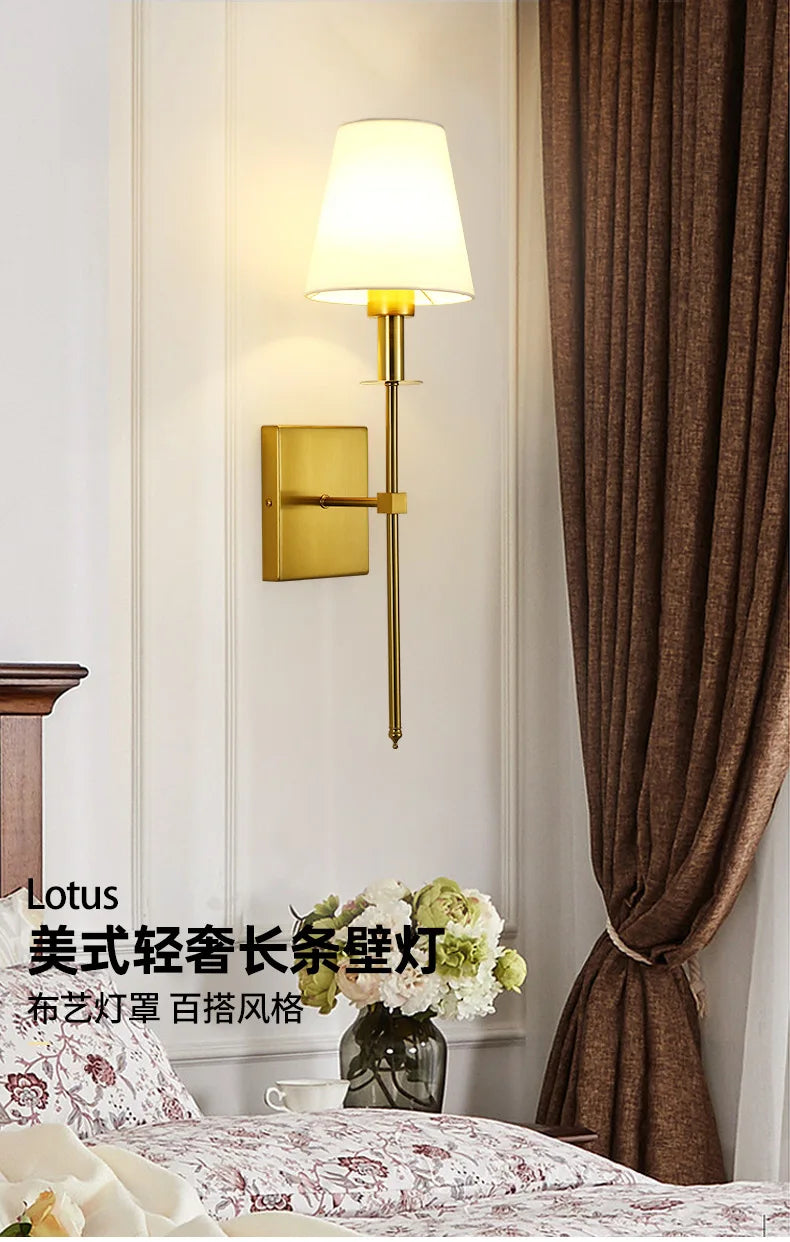 Modern LED Wall Sconce with Cloth Lampshade