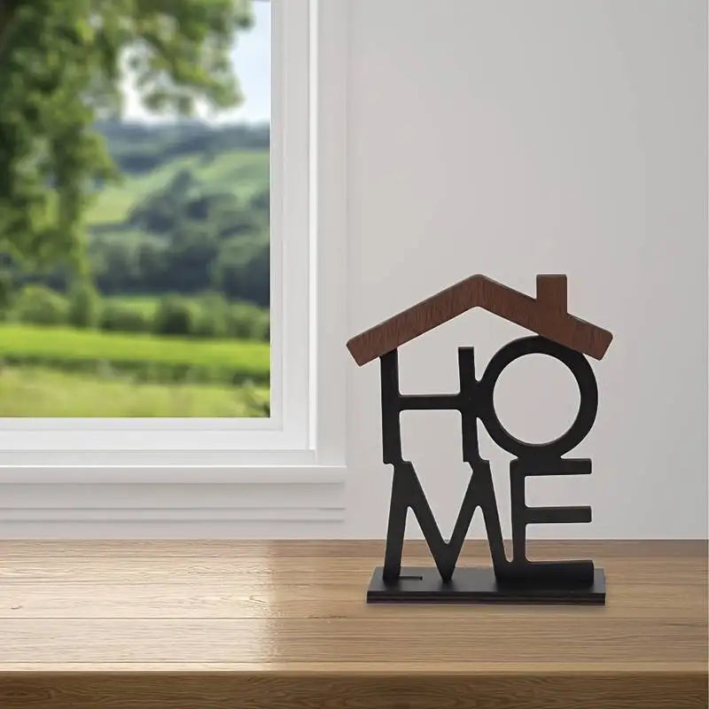 Wooden House-Shaped Desktop Ornament