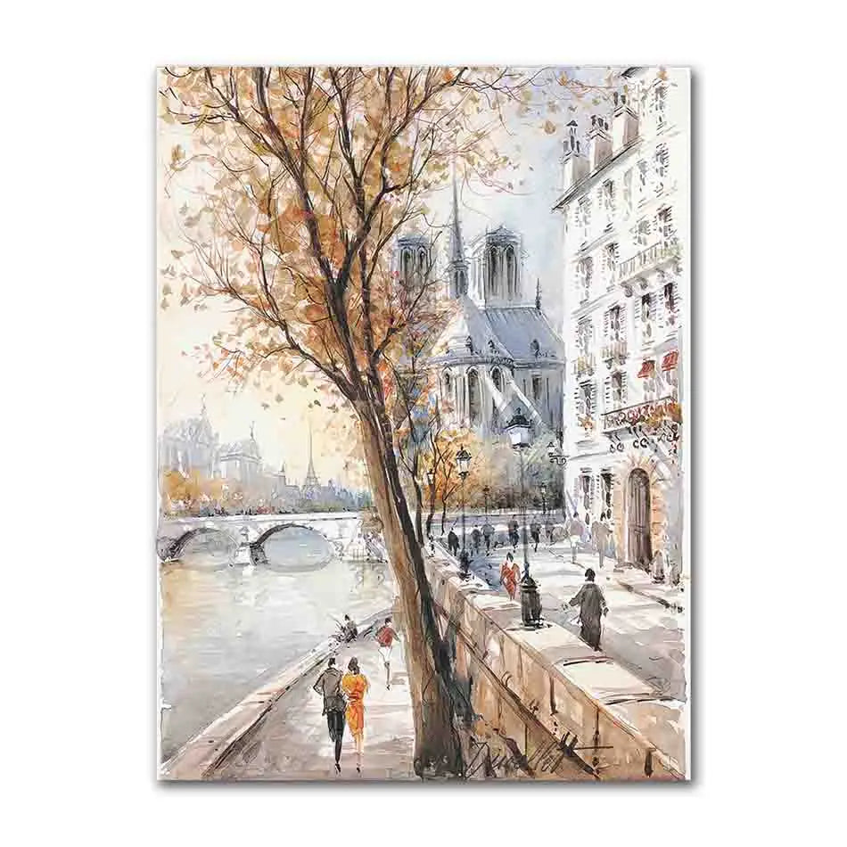 Abstract City Street Landscape Canvas Print