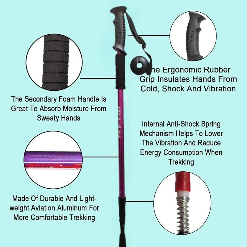 Collapsible Anti-Shock Hiking Trekking Poles