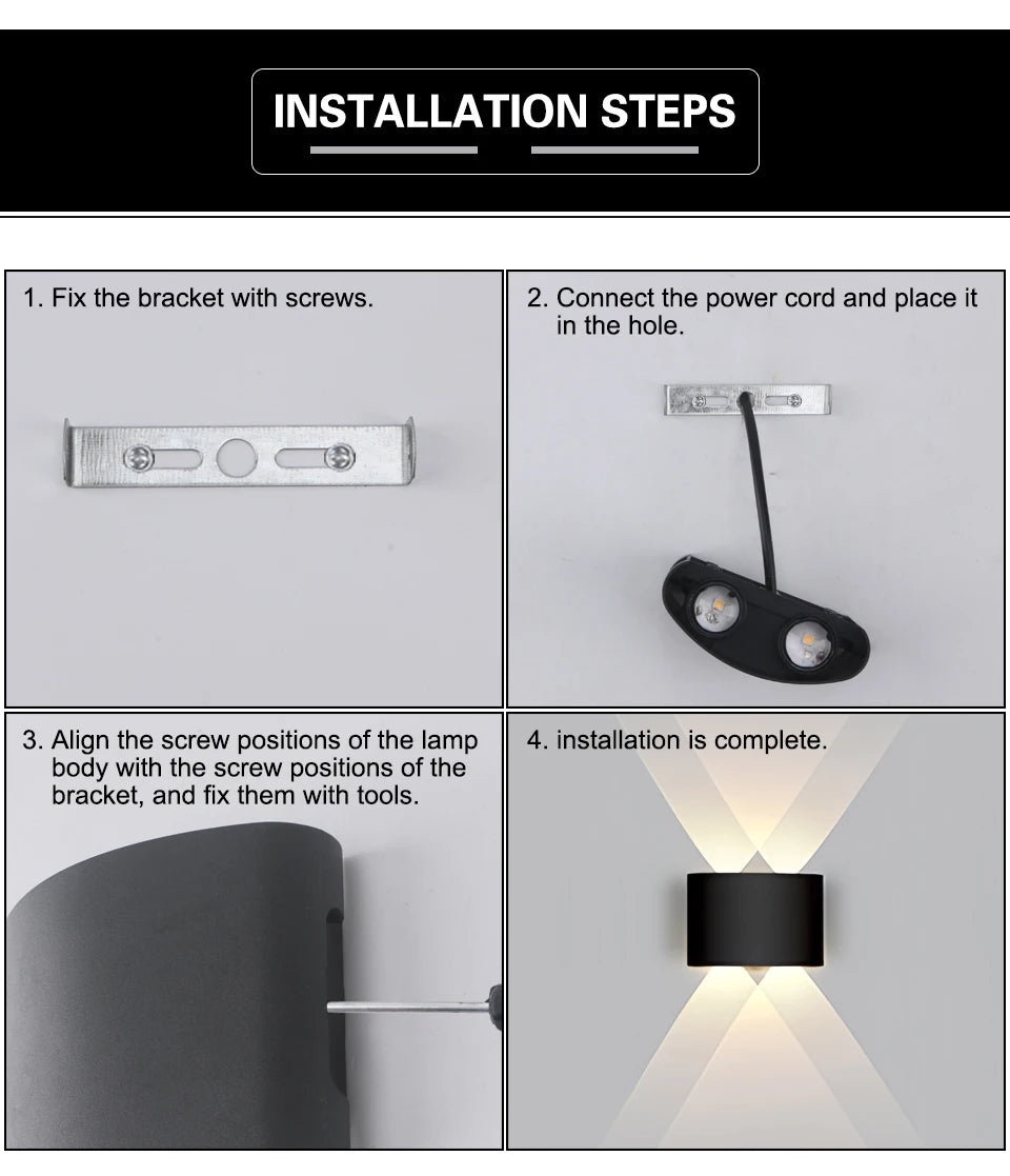 Up & Down LED Wall Light – Indoor & Outdoor Waterproof