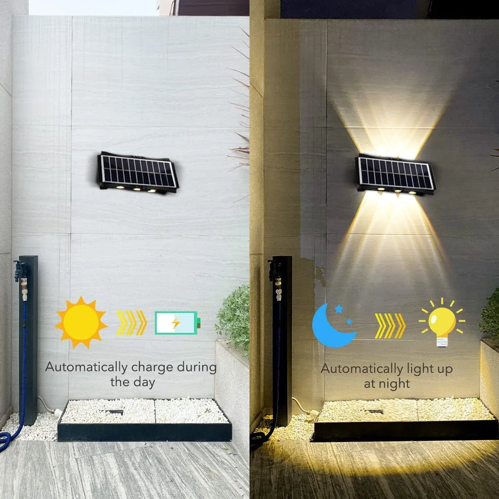 Solar Outdoor Wall Lamp – Warm White Waterproof