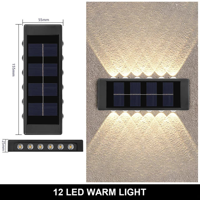 Solar Outdoor Wall Lamp – Warm White Waterproof