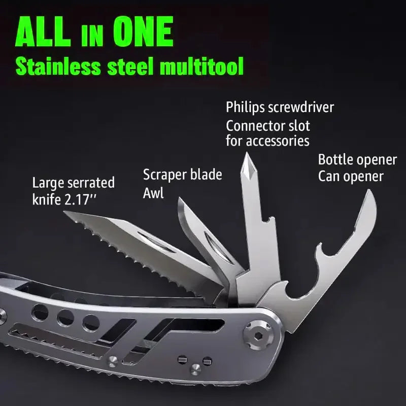 24-in-1 Camping Multitool with Knife & Bits