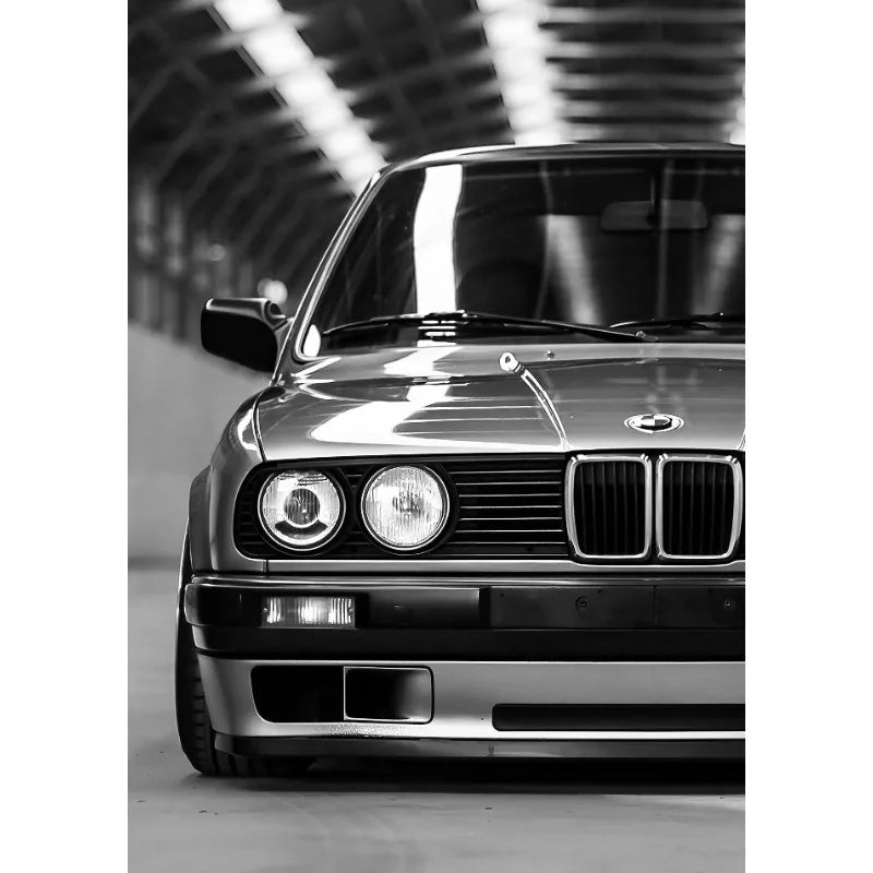 Modern Black & White Luxury Car Canvas Wall Art