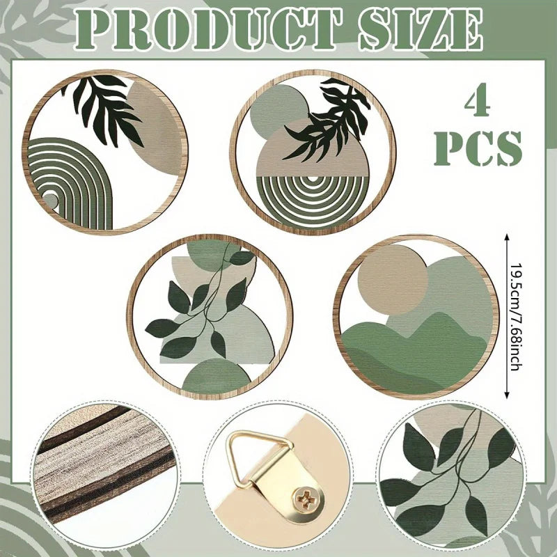 Bohemian Geometric Wall Art Set (4 Pieces)