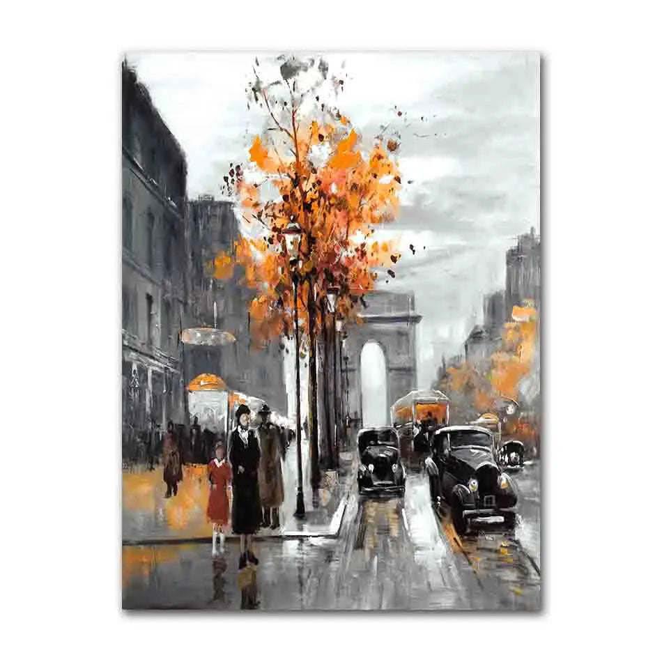 Abstract City Street Landscape Canvas Print
