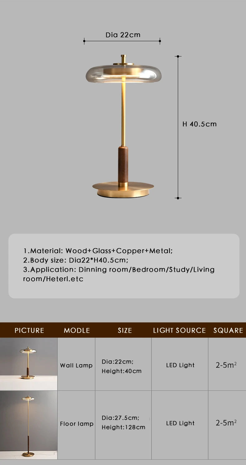 Retro Gold Glass Mushroom Floor Lamp