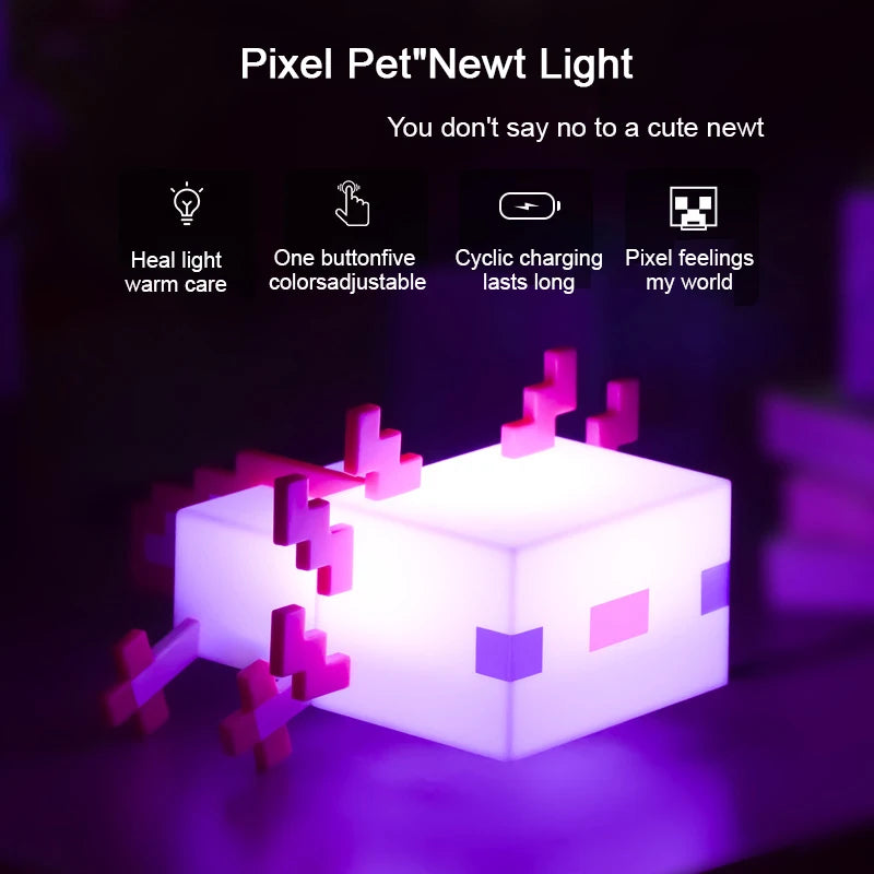 Minecraft Axolotl Color-Changing Lamp