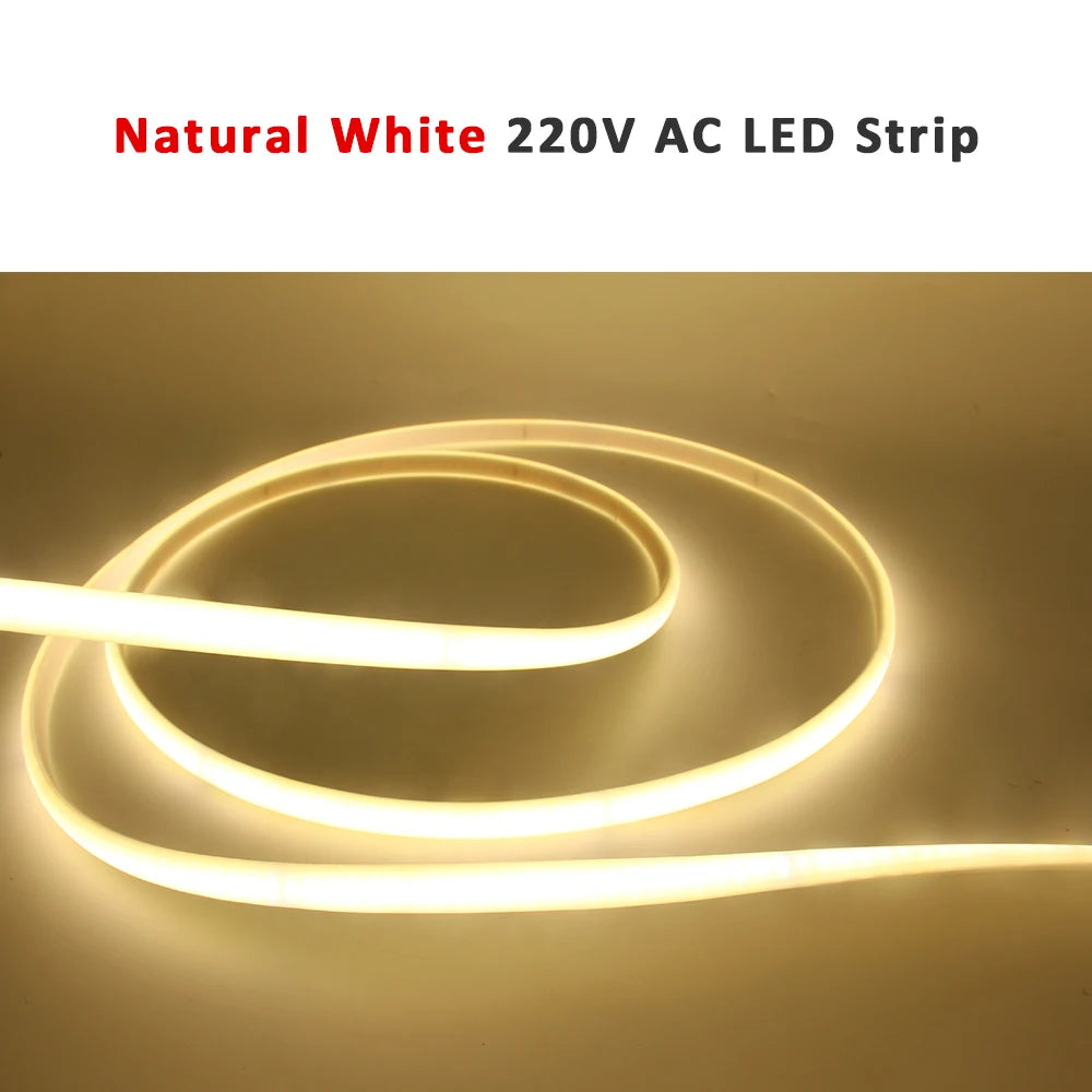 220V Waterproof COB LED Strip Light
