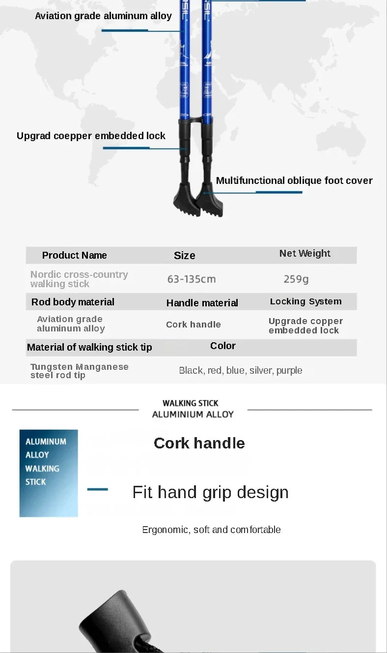 Nordic Lightweight Locking Trekking Poles