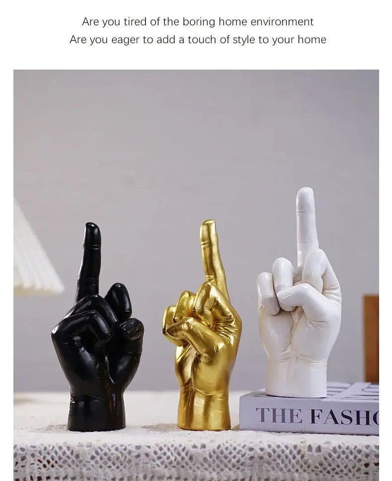 Hip Hop Middle Finger Resin Desk Ornament