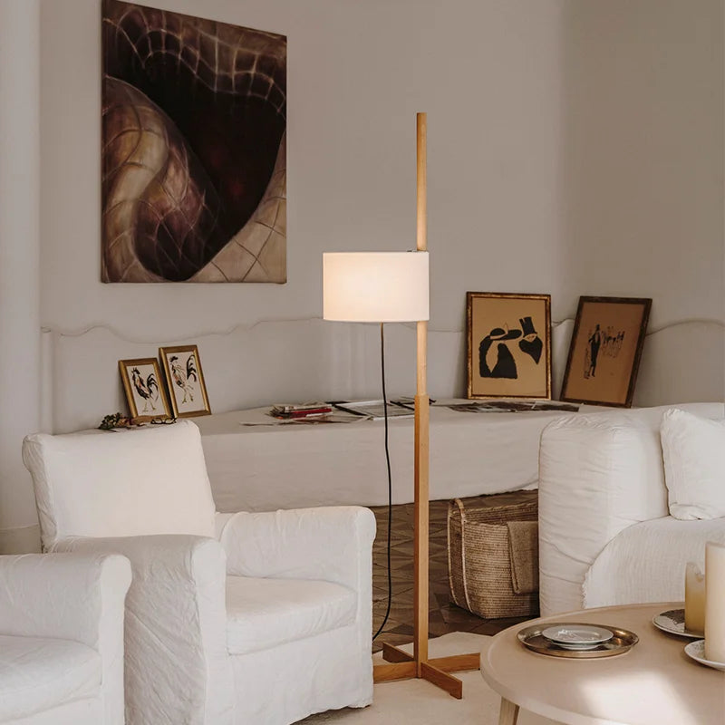 Japanese Retro Fabric Adjustable Floor Lamp