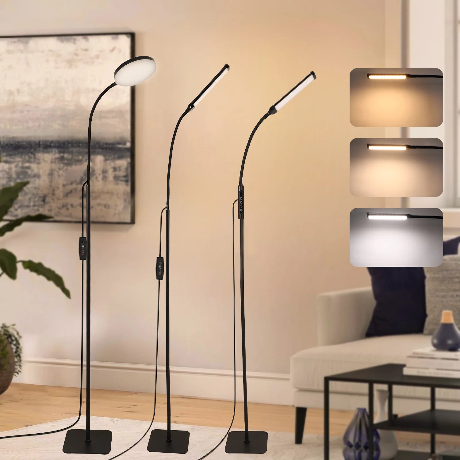 360° Rotating LED Floor Lamp – 3 Colour Modes