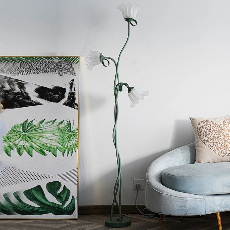 3-Head Lily Floor Lamp with Foot Switch