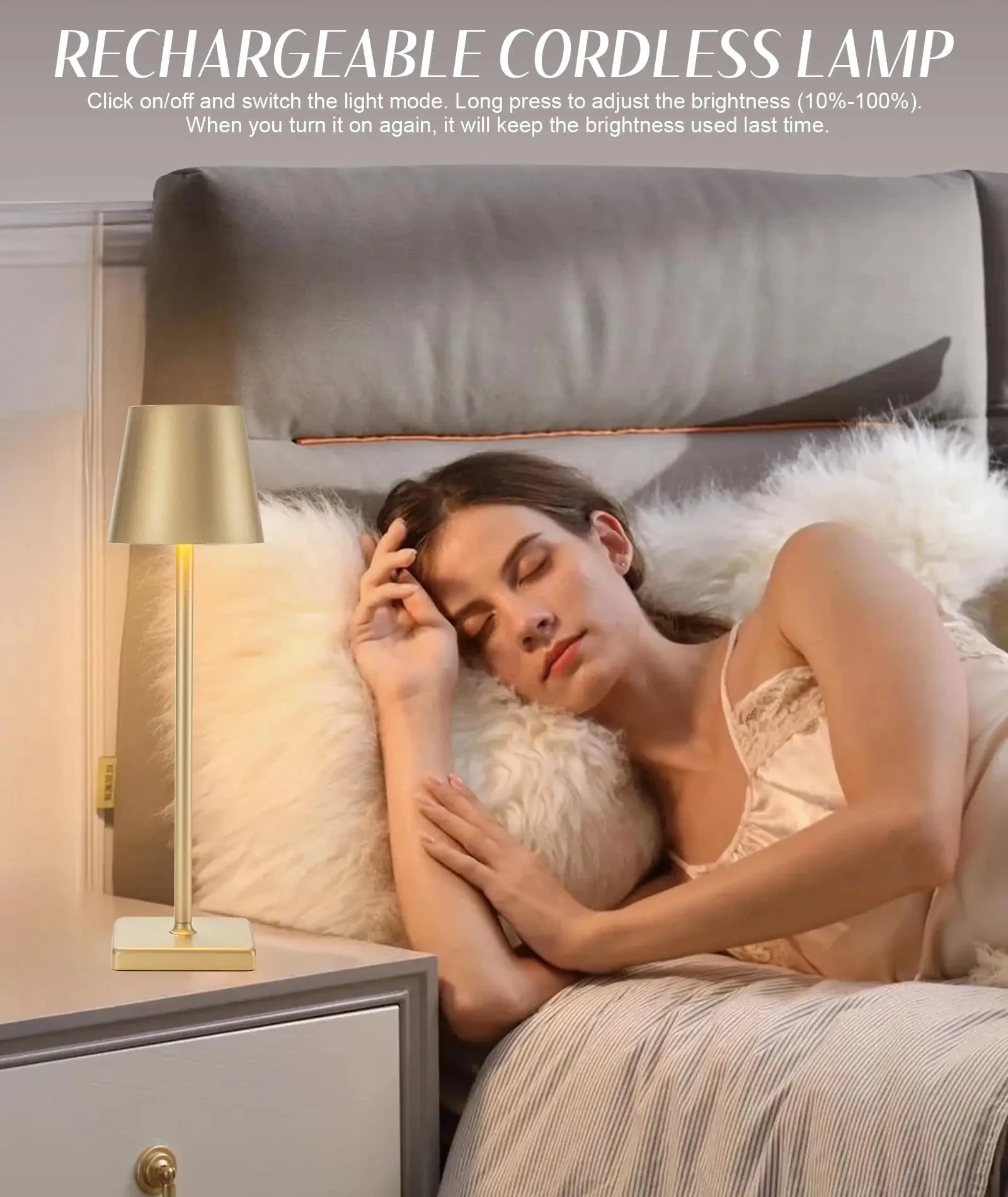 Wireless Rechargeable LED Bedside Desk Lamp