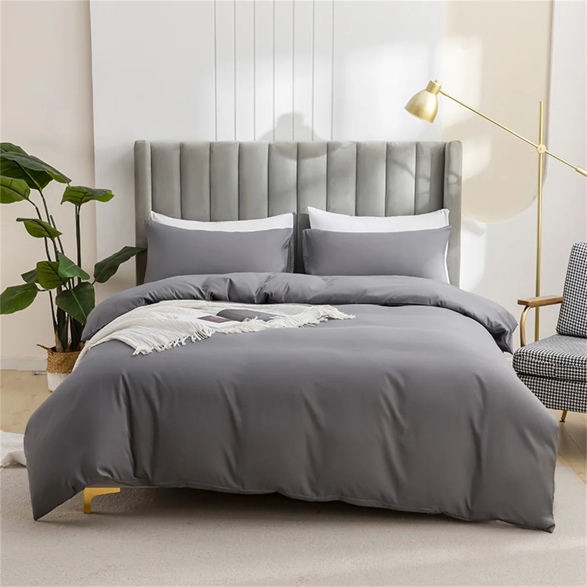 Pink Solid Colour Duvet Cover – King Size