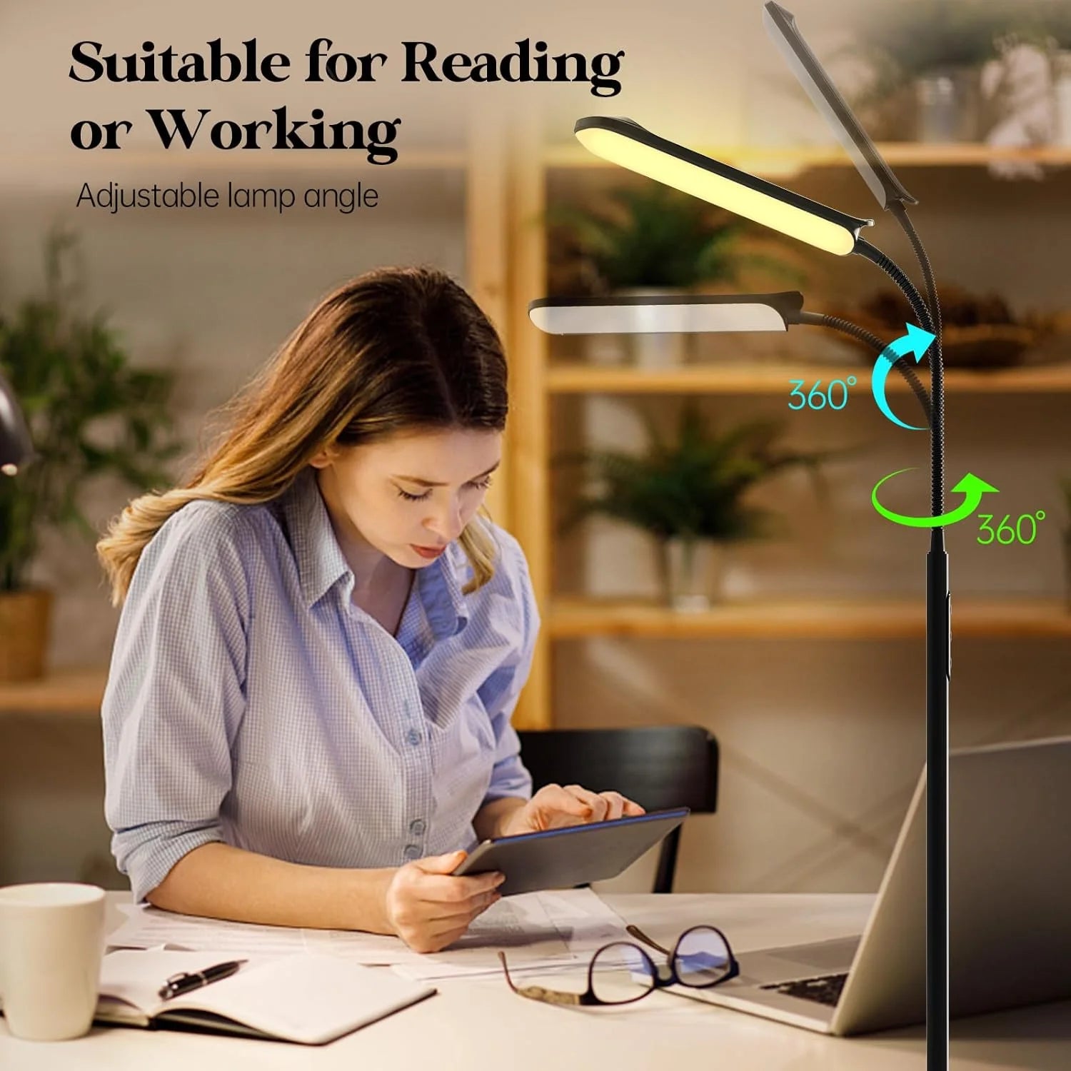 360° Rotating LED Floor Lamp – 3 Colour Modes