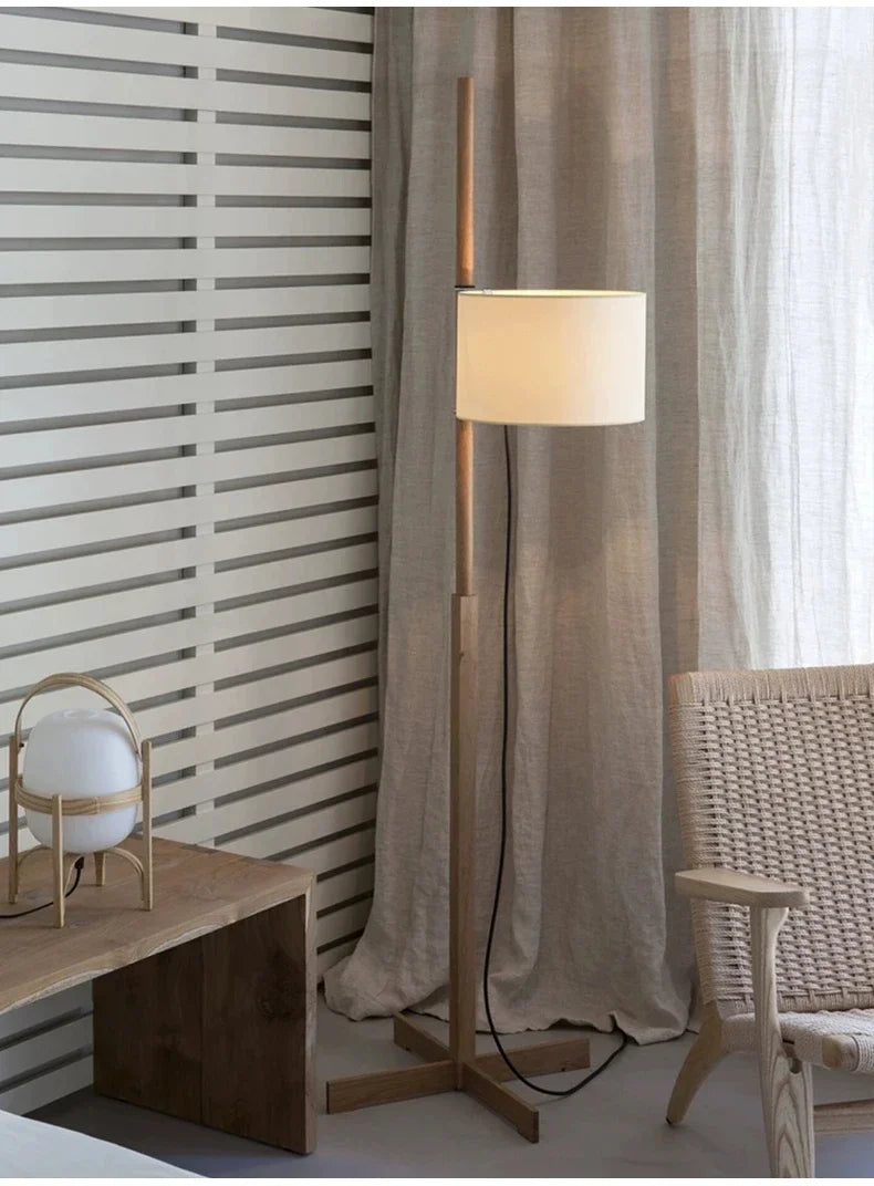 Japanese Retro Fabric Adjustable Floor Lamp