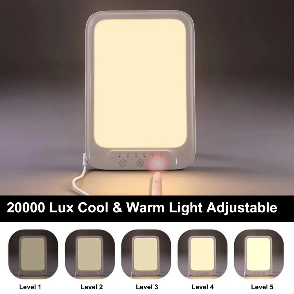 LED Light Therapy Lamp 20000 Lux – 3 Colours & 5 Brightness Levels